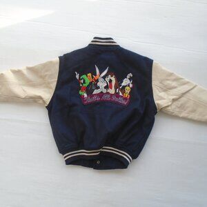 Warner Bros Studio Store Kids Varsity Jacket Size S Blue/Beige